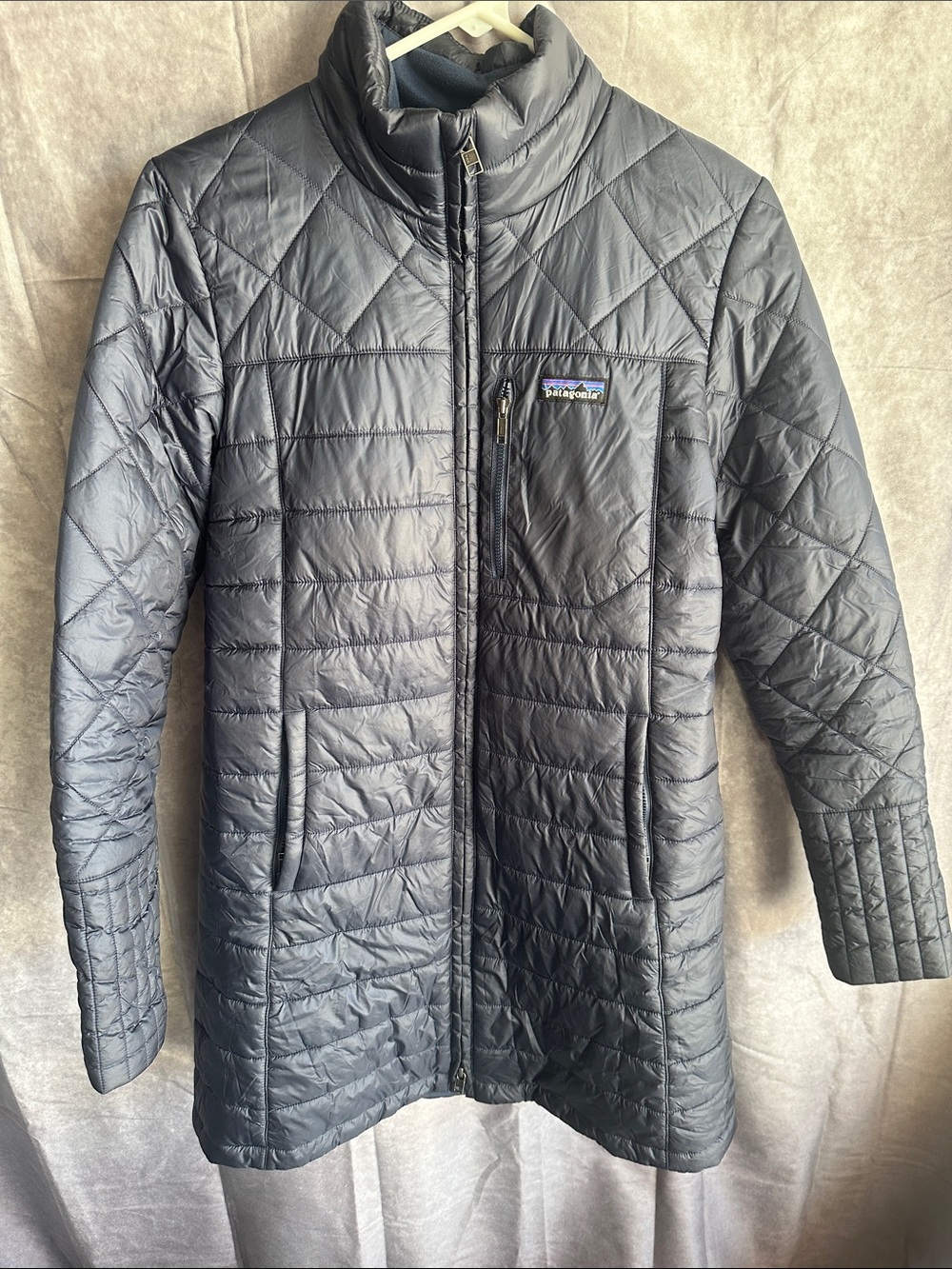 Patagonia Women's Long Quilted Puffer Coat in Black